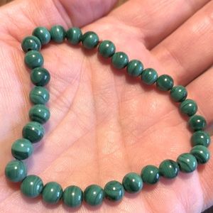 AWESOME vintage 1990s malachite stretch bracelet